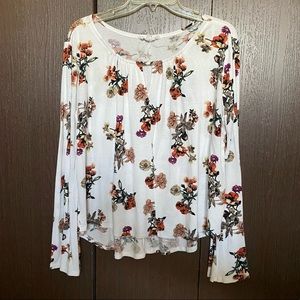 Floral Blouse with Bell Sleeves